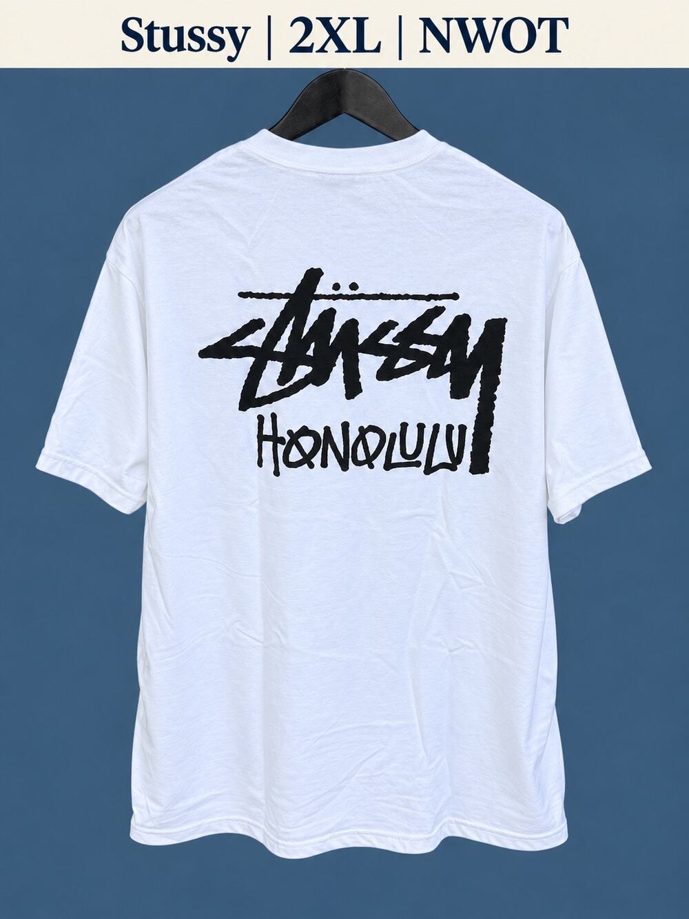 Stussy Honolulu Chapter Tee 2XL White Black NWOT
